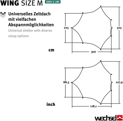 Wechsel Tents Wing M - Ultra-Lichtgewicht Bescherming Luifel voor Camping Tent - Weerbestendige Zeil - Groen (Zéro-G Line)