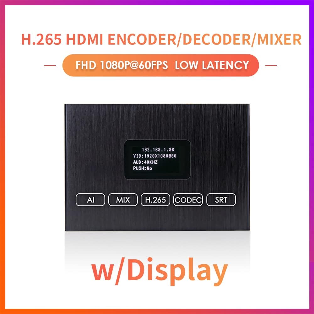 HDMI-video-encoder/decoder met Scherm – HDMI Encoder – HDMI Decoder – IPTV Encoder – Livestream Encoder – H.265 Codering – Dubbele USB2.0 Voor Webcam En Opname