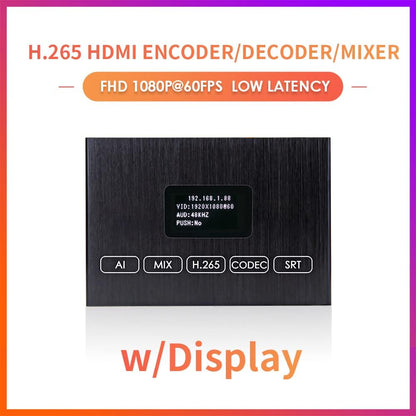 HDMI-video-encoder/decoder met Scherm – HDMI Encoder – HDMI Decoder – IPTV Encoder – Livestream Encoder – H.265 Codering – Dubbele USB2.0 Voor Webcam En Opname
