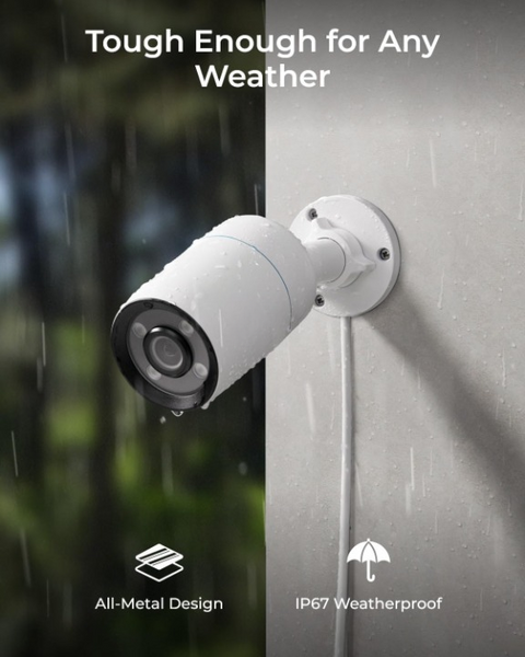 Beveiligingscamera - WiFi-beveiligingscamera - Camerabewaking - ColorX PoE Camera - 4K UHD - True Color Nachtzicht - F1.0 Super Opening - 1/1.8'' Beeldsensor - HDR Technologie - Persoon - Dier Detectie - Spotlight - Sirene Alarm - 2-weg Audio - Wit