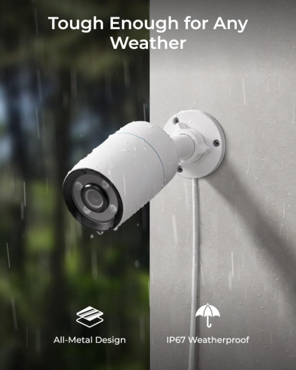 Beveiligingscamera - WiFi-beveiligingscamera - Camerabewaking - ColorX PoE Camera - 4K UHD - True Color Nachtzicht - F1.0 Super Opening - 1/1.8'' Beeldsensor - HDR Technologie - Persoon - Dier Detectie - Spotlight - Sirene Alarm - 2-weg Audio - Wit