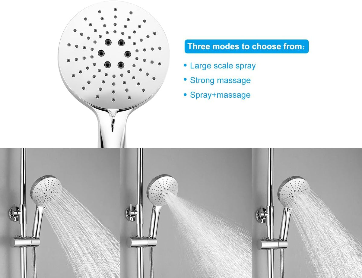 Douche Systeem Met Thermostaatkraan – Thermostatische Douchekraan – Regendouche – Badkamerkraan – Mengkraan – Glanzend Chroom – Constante Watertemperatuur – Veilig En Duurzaam