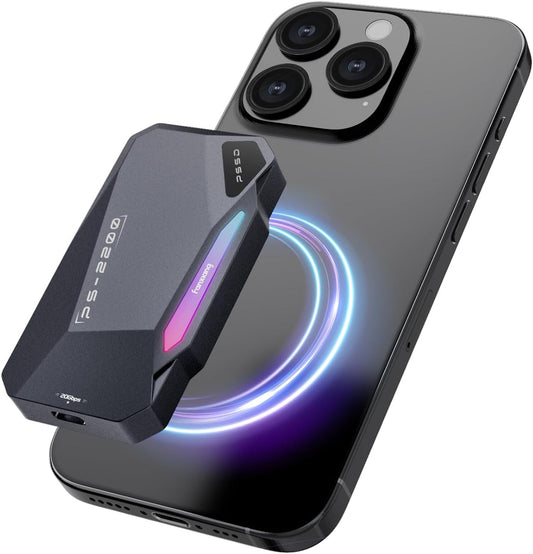 fanxiang Portable Magnetic SSD 2TB Type 3.2 Gen 2x2 up to 2050MB/s Recording and Storage in ProRes 4K with Magnetic Ring, Touch Control RGB Lighting for iPhone/Android/PC/Mac-PS2200 - QUORE