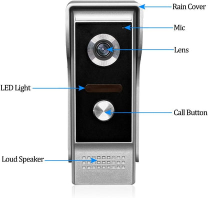 video-deurintercom 7 inch helder display intercom systeem-eenheden deurbel voor home video deurbel camera nachtzicht max 100 meter 1 camera 1 monitor