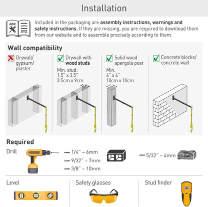 Barkan 160 cm lange EV oplaadkabel wandhouder arm, 5 jaar garantie, buiten/outdoor, weerbestendig en waterdicht, voor E-auto EV/PHEV/elektrische autokabel