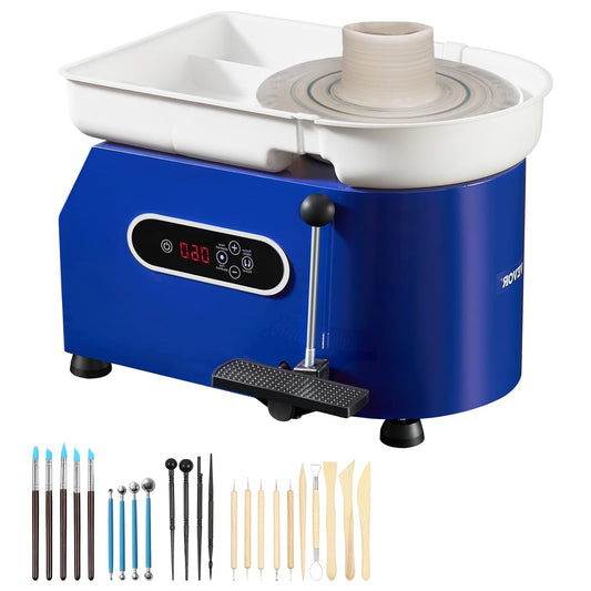 Keramiek Draaischijf – Pottenbakkersschijf – Töpferscheibe – Draaiplateau – Keramiek Draaibank – 450W Motor – 28 cm Draaischijf Met LCD Touchscreen - QUORE