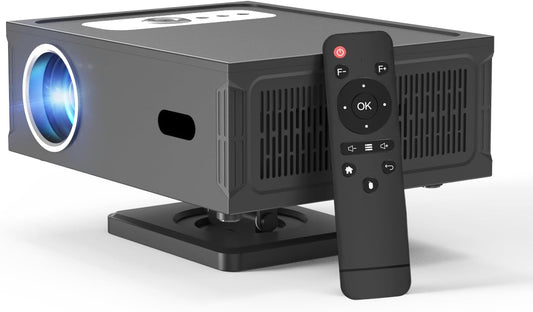 beamer Full HD 1080P Ondersteuning 4K, Smart Projector 4K met WiFi 6 BT 5.0, Mini beamer Ondersteunt Automatische Horizontale Keystone Correctie en Remote Focus