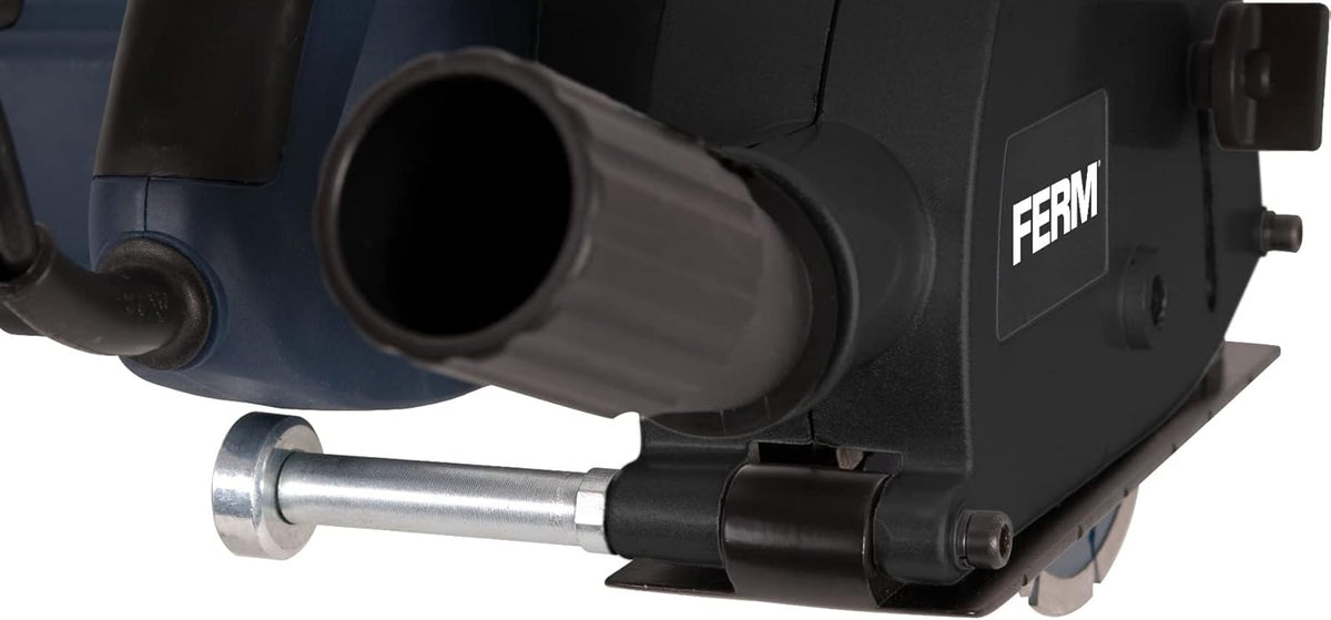 Ferm Muurfrees 1700W - 2 Diamantschijven 125mm - Lasergeleiding - Stofafzuigadapter - Koffer, meerkleurig
