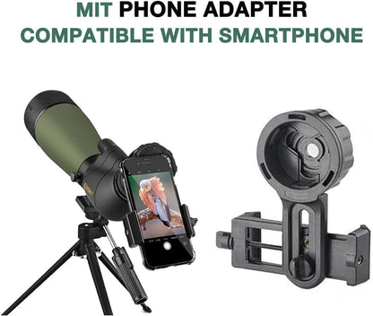 Gosky BAK4 Spotting scope, schuine spotting voor het schieten van doelen, jacht, vogelobservatie, wildobservatie, met smartphone-adapter en camera-adapter voor Nikon