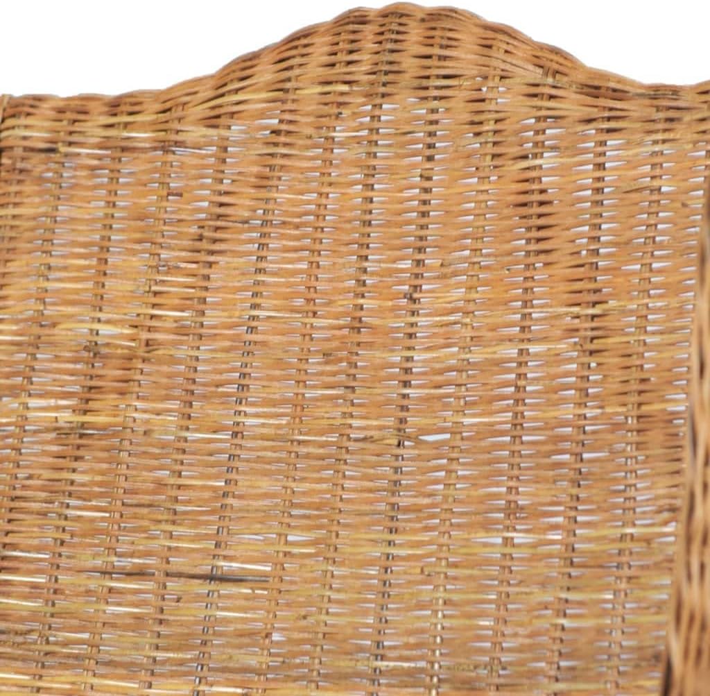 Tuinbank, woonkamermeubels, loungebank, comfortabele bank, fauteuil, stoel met kussen, lichtbruin, natuurlijk rotan en linnen, voor terras, balkon, geschikt voor binnen en buiten - QUORE