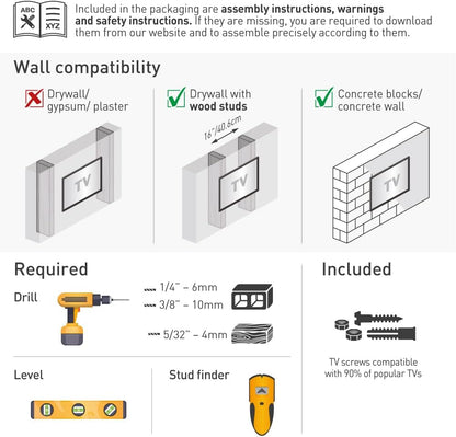 Barkan 1 meter lange tv-wandbeugel, 13-80 inch dubbele arm, zwenkbaar/volledige beweging plat en gebogen televisie tv-beugel, houdt tot 50 kg, extra stabiel, 101 cm, voor LED OLED LCD, max. VESA