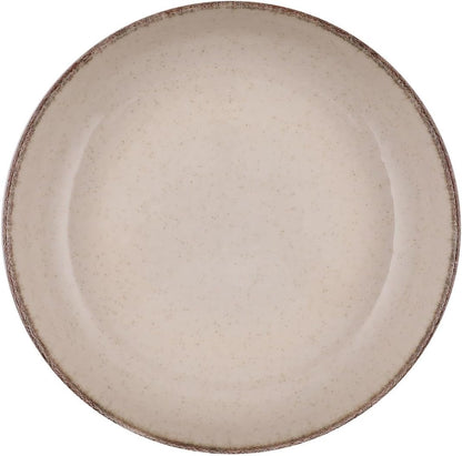 Elegante 16-delige dinerset, 100% porselein, crèmekleur, inclusief 4 borden (24 cm), borden (20 cm), kommen (15 cm), mokken, vaatwasmachinebestendig en magnetronbestendig