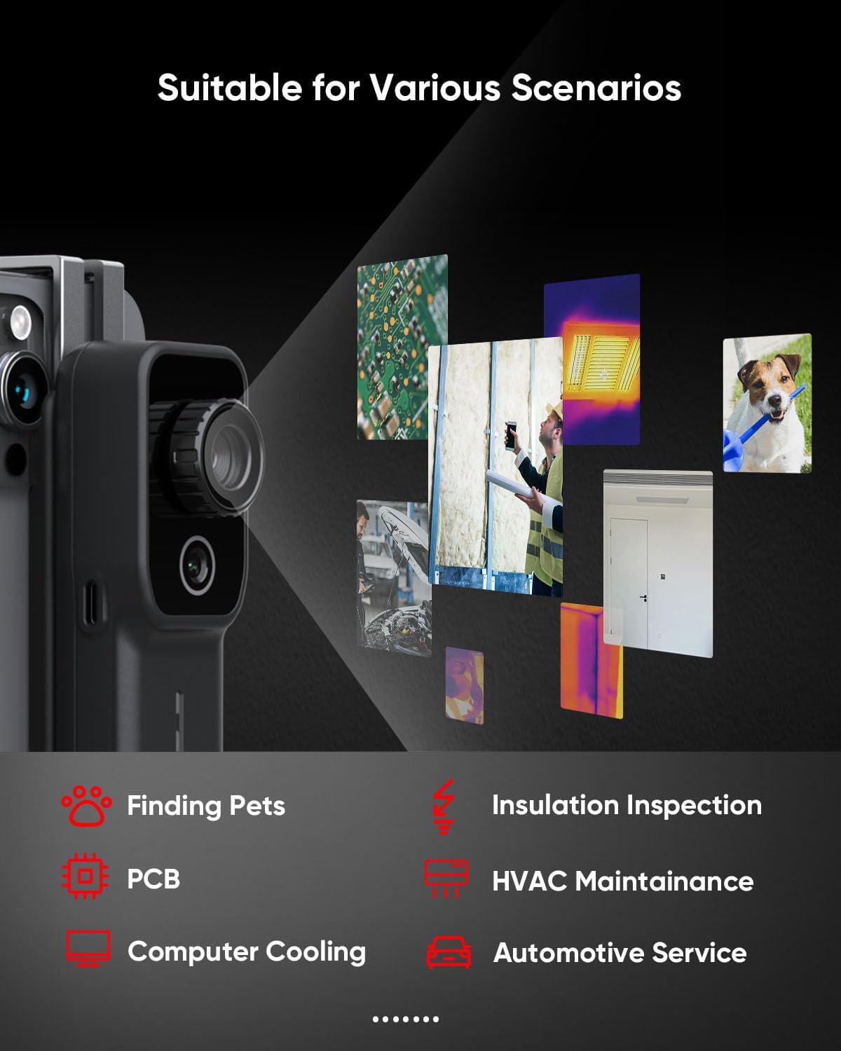 HIKMICRO Mini2W draadloze thermische beeldvormende camera 512×384 SuperIR, iOS/Android, 256x192 IR-resolutie, thermische camera met visuele camera, handmatige focus, voor telefoon/tablet/PC