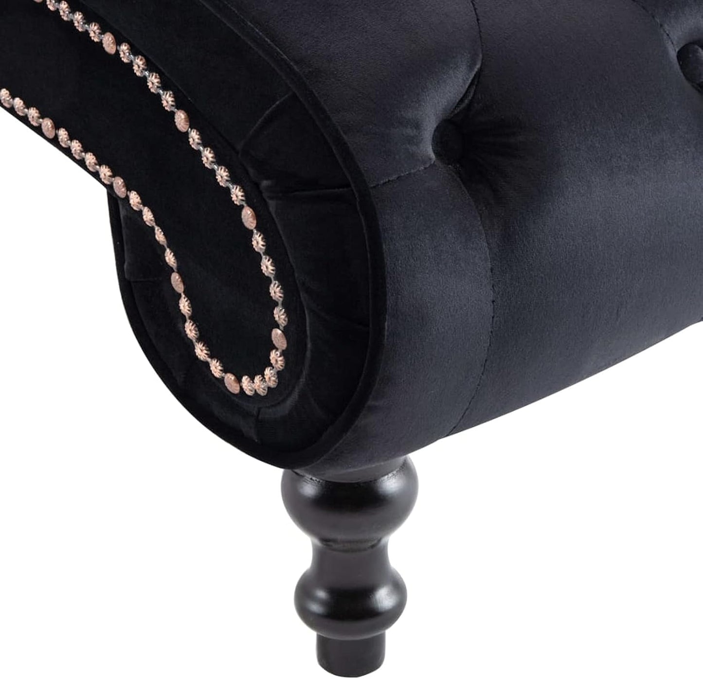 Gecheer Relax Chair Ergonomic chaise longue, chaise longue, lounger chair, lounge chair 145 x 52 x 77 cm (L x W x H) armchair, sofa chair, upholstered lounger with fringes, velvet black