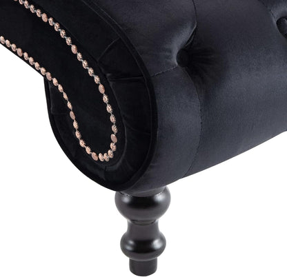 Gecheer Relax Chair Ergonomic chaise longue, chaise longue, lounger chair, lounge chair 145 x 52 x 77 cm (L x W x H) armchair, sofa chair, upholstered lounger with fringes, velvet black