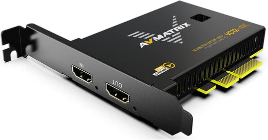 AVMATRIX PCIE Capture Card, 4K60 UHD Passthrough/Capture for Game streamen en opnemen met ultra-low latency on PS5/PS4/Pro Xbox Series X/S Xbox One X/S in OBS Windows en Linux VC12-4K