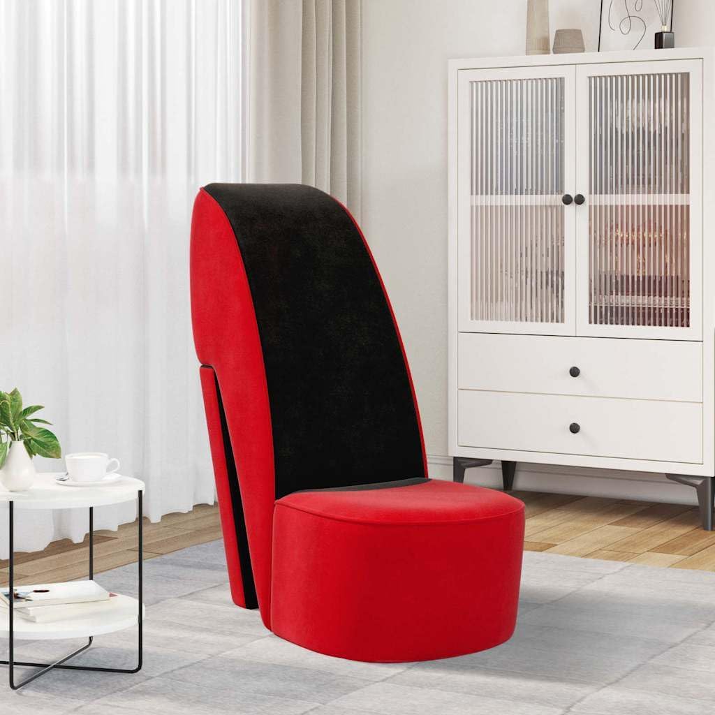 vidaXL Chopping Chair Velvet Red Lounge Chair Rest Chair Armchair TV Chair