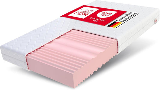 FDM Matras, 160 x 200 cm, hardheid H3 H4, hoogte 20 cm, koudschuimmatras, dubbelzijdige rolmatras, HR-schuim, 7 comfortzones, met hypoallergeen, wasbare jersey overtrek, Oeko-Tex Verdura MAX Double