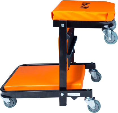 Pro-Lift Opvouwbare Z Creeper - 2-in-1 rollende opvouwbare auto klimplant & stoel - 40 inch verstelbare roller garagestoel neerleggen of zitten, 450 lbs capaciteit onder auto roller klimplant met 6
