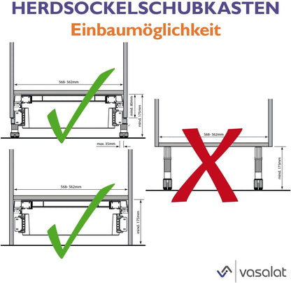 Keukenonderkast fornuis sokkel lade voor inbouwfornuis 60cm 4-delig