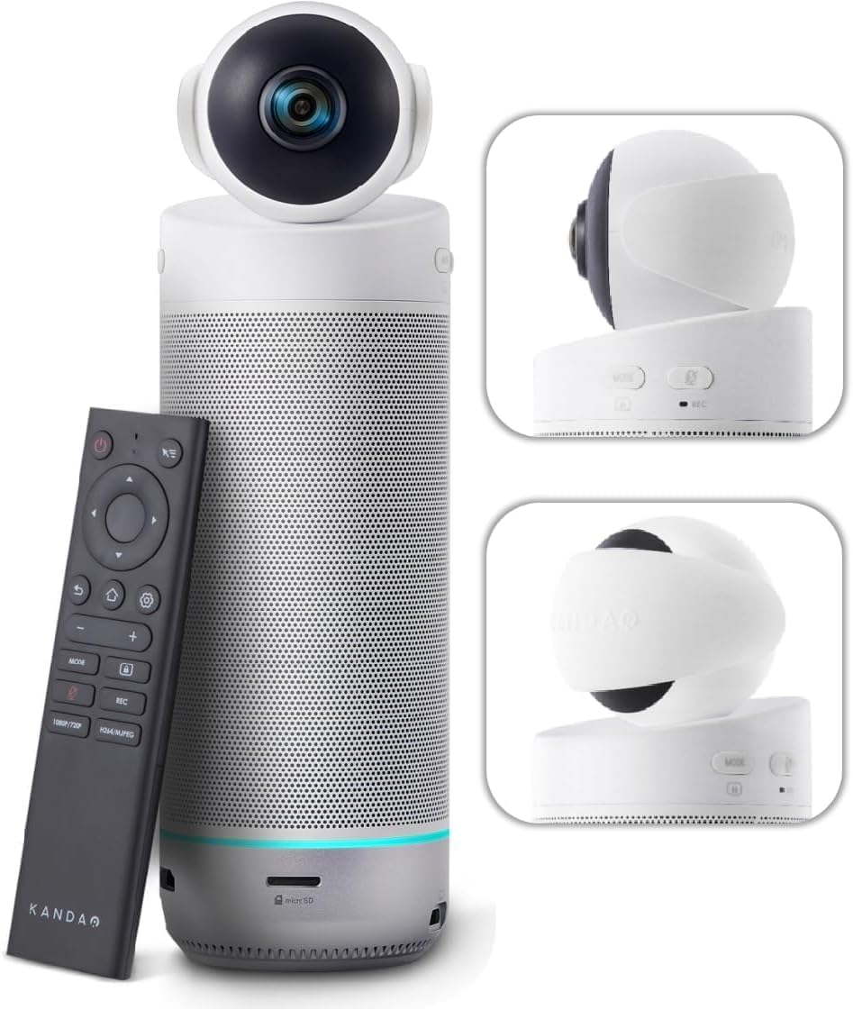 KanDao Meeting S - 1080p videoconferentiecamera voor pc/Mac/desktop, met geïntegreerd Android-systeem, gezichtsherkenning en audio-gebaseerde tracking, compatibel met Teams, Skype, Zoom.