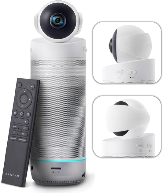 KanDao Meeting S - 1080p videoconferentiecamera voor pc/Mac/desktop, met geïntegreerd Android-systeem, gezichtsherkenning en audio-gebaseerde tracking, compatibel met Teams, Skype, Zoom.