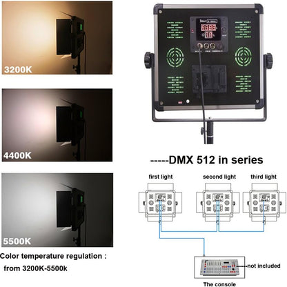 Dimbare Tweekleurige Led-Videolamp – Videolamp – Led-Videolicht – Studiolamp – Fotolamp – 3200K-5500K Traploos Instelbaar – CRI 96+ Met U-Houder En Barndoors
