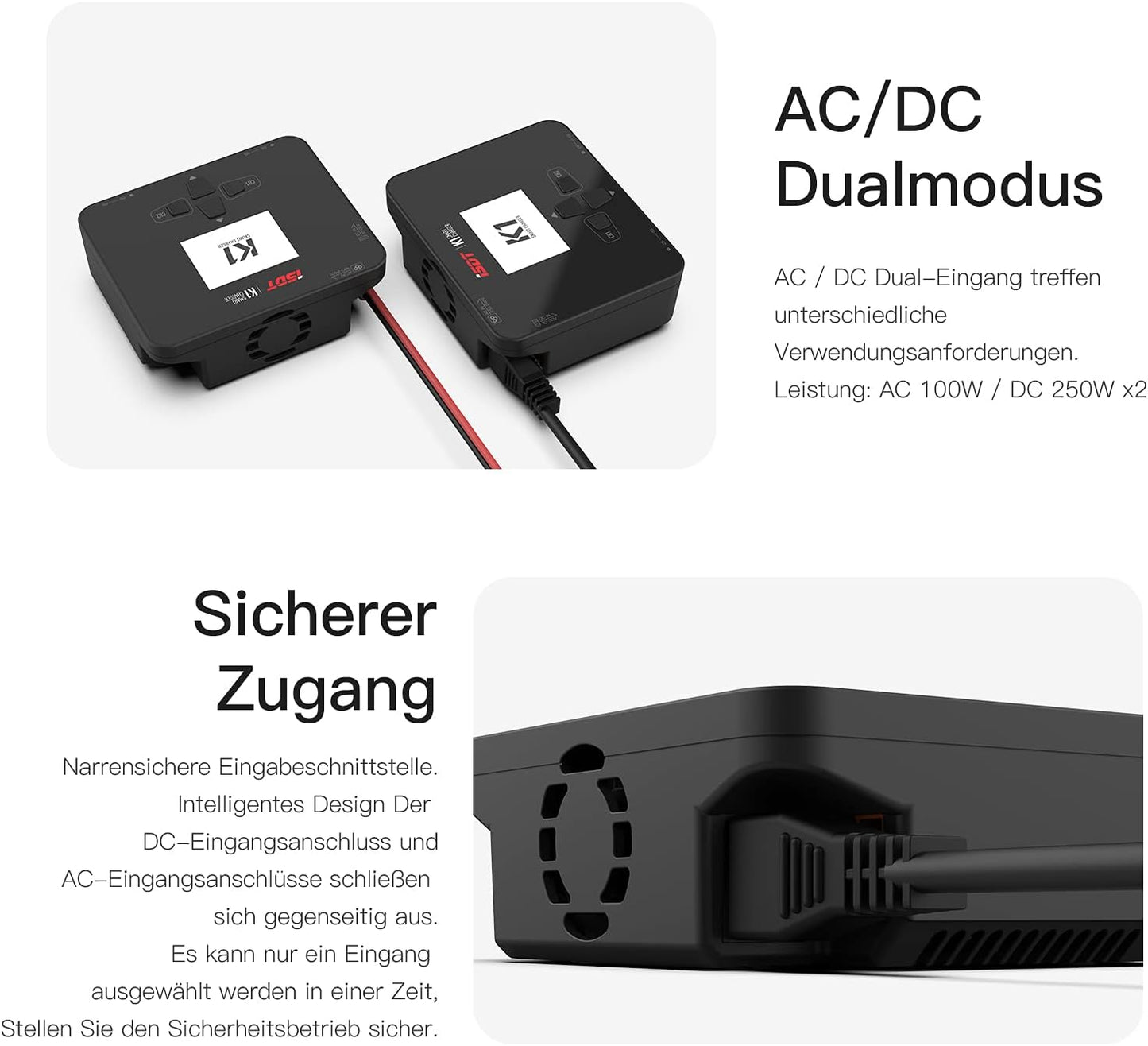 Lipo Accu Oplader – Batterijlader – RC Acculader – Balancer – Accu Laadstation – AC 100W en DC 250W x2 – Dubbele Kanaal Veiligheid – Donkere Modus Display