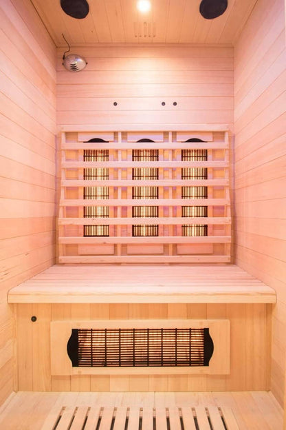 SN-Apollon-Q2 - infrared sauna apollon - on/off button - cabin cleaning by ionizer - chromotherapy 7 colours - 2 seater - QUORE