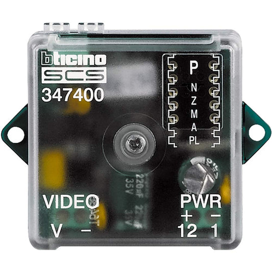 BTICINO, 347400, inbouwcamera-interface coax/2-draads voor externe camera van video-deurintercoms