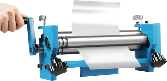 3 Roll Bending Machine, Manual Round Bending Machine, Roll Bending Machine, 300mm, Bending Machine, Roller Bending Machine, Round Bending Machine with Portable Hand Crank, Adjustable Roller Radius - QUORE
