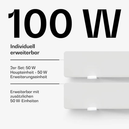 Blumfeldt Wand Infrarood Radiator 50 W - Set van 2, Sneldrogend & Gelijkmatig, IP24, Keramisch Lichaam, Wandmontage of Vrijstaand, Voor Binnen, Wit