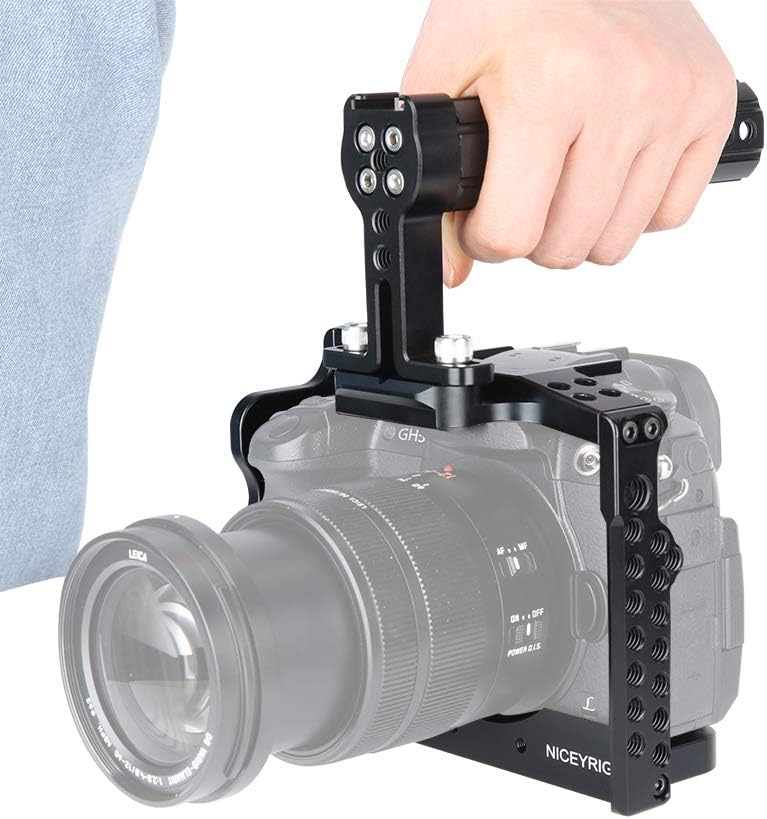 [Update versie] NICEYRIG GH5 Mark II GH5s GH5 camerakooi kit met camera kaas bovenhandvat koude schoenhouder NAVO-rail voor DSLR Panasonic Lumix GH5/GH5s/GH5 Mark II