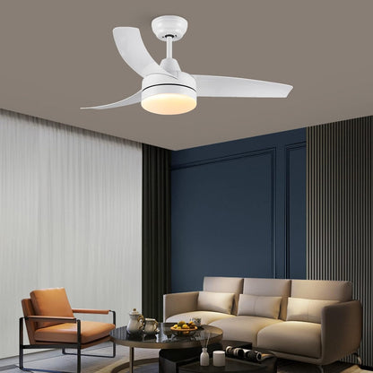 CJOY Plafondventilator, 132 cm, wit, plafondventilator met dimbaar licht, plafondventilator met afstandsbediening, messen, stil, DC, omkeerbaar, winter en zomer, 6 snelheden, timer