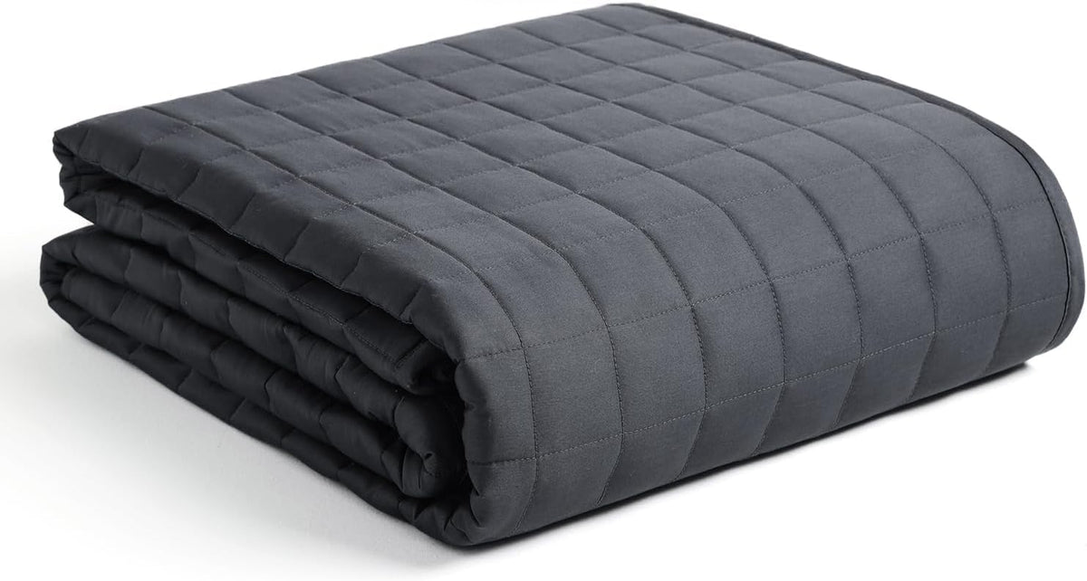YNM Verzwaarde deken voor slaap, stress en angst, 100% katoen materiaal met glaskralen (donkergrijs 152 cm x 203 cm 11 kg), geschikt voor één persoon gebruik op tweepersoonsbed en kingsize bed