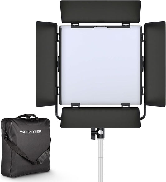LED videolamp – LED panel – Studiolamp – Cameralamp – Videolicht – 60W Bi-Color 3200K-7500K – Dimbaar 1-100% Met App Bediening En 360° Draaibaar