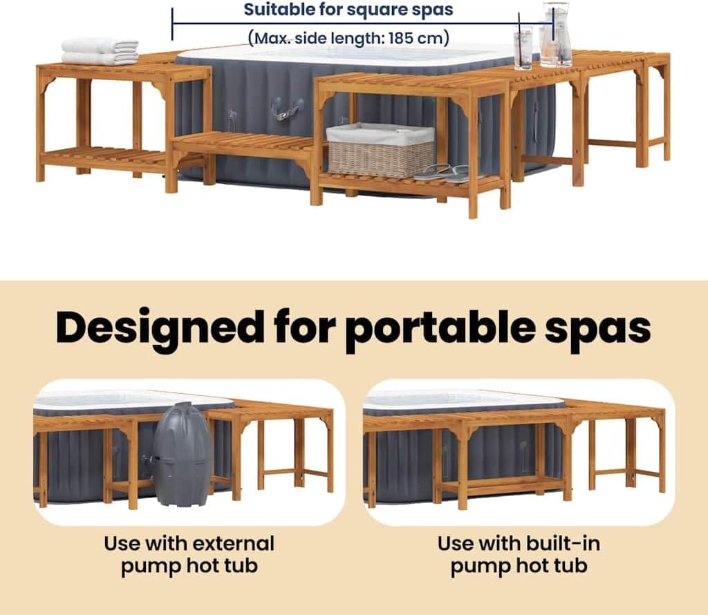 vidaXL Hot Tub Environment Brown 250 x 250 cm - QUORE