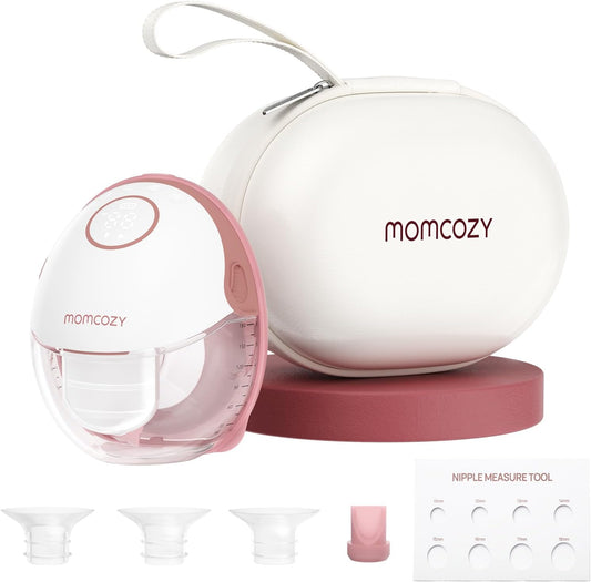 Momcozy Borstkolf Handsfree Mobiel | M6, Draagbare Borstkolf Ideaal Ritme voor Meer Melk, DoubleFit Flange Meer Pasvorm & Discreet met 3 Standen & 9 Niveaus, 24 mm (1-Pack, Roze)