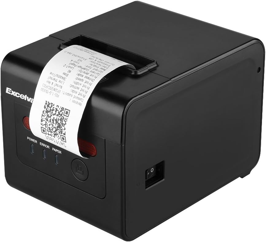 EXCELVAN HOP-H801 thermoprinter, USB-interface, 80 mm, 300 mm/sec, compatibel met Androod, iOS, Windows en Linux, zwart