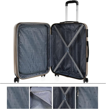 ITACA - Trolleykoffer, 70 cm, groot formaat XL, ABS. Stijf, bestendig, robuust en licht. Grote capaciteit. Telescopische handgreep, 2 intrekbare handgrepen, 4 wielen T71570, Color
