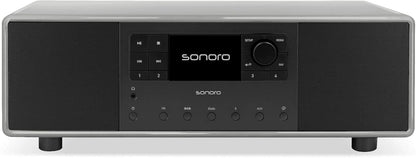 sonoro Primus Internetradio met Bluetooth (Spotify, Deezer, Podcasts, FM/UKW, DAB Plus, WLAN, AUX-in, houten behuizing) stereo-installatie Chalk Grey