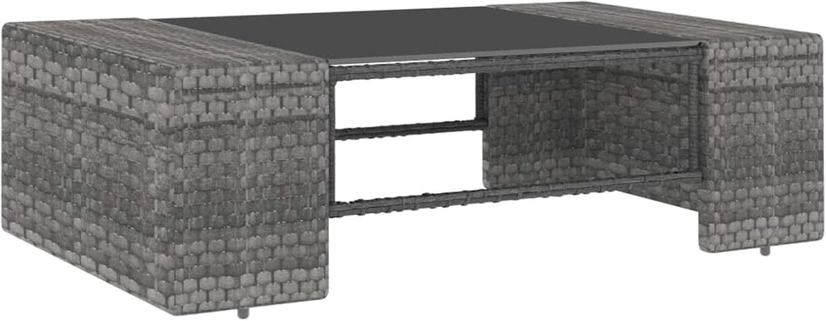 3-Piece Garden Lounge Set Garden Furniture Sets Lounge-Garden Furniture Balcony Furniture Lounge Garden Furniture Set Poly Rattan Grey - QUORE
