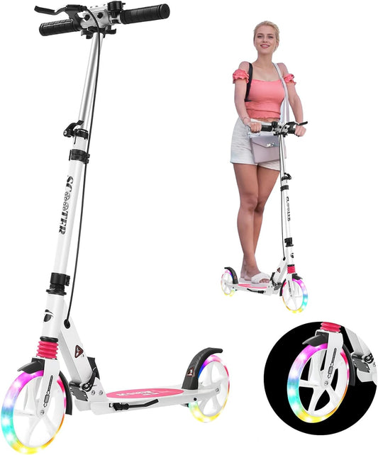 Kids Scooter leeftijd 8-12 jaar en ouder, snel opvouwbare handrem volwassen scooter, kick scooters w/draagriem en in hoogte verstelbaar, 200 mm grote wielen voor volwassenen en tieners 11-15 jaar