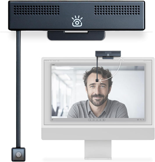 Pro 4K HD webcam met oogcontact, ruisonderdrukkende microfoon, plug and play USB voor Mac & PC zoom, Skype, teams, conferencing en videogesprekken