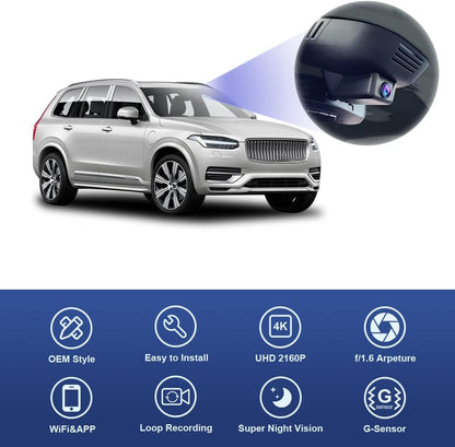 Dashcam – Autocamera – Dashboardcamera – Rijcamera – Spiegelmontage OEM-look – 4K 2160P Video met WiFi App en G-sensor