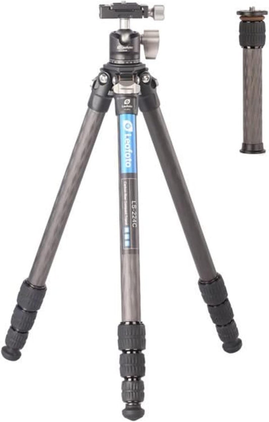 LEOFOTO Carbon driepootstatief LS-224C Ranger + Ballhead LH-25 + korte middenkolom DC-222C