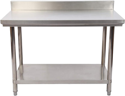 Roestvrijstalen Werktafel – RVS Werktafel – Horeca Werktafel – Keukenwerktafel – Bereidingstafel – Met Opstaande Rand – 120x60x85 Cm – 150 Kg Draagkracht