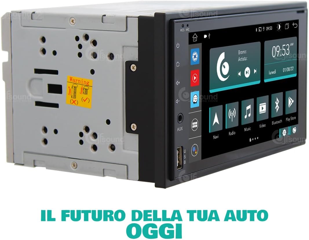2-DIN Universele Autoradio – Auto Stereo – Inbouw Radio – Multimedia Systeem – Navigatie Systeem – Android OS – 6,2 Inch Touchscreen – Bluetooth & WiFi Connectivity