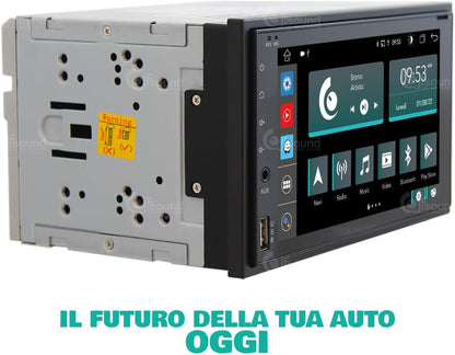 2-DIN Universele Autoradio – Auto Stereo – Inbouw Radio – Multimedia Systeem – Navigatie Systeem – Android OS – 6,2 Inch Touchscreen – Bluetooth & WiFi Connectivity