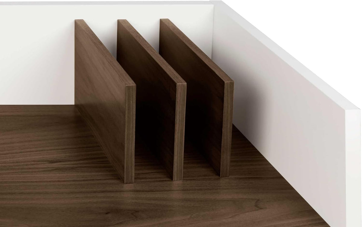 TEMAHOME Volga bureau hout walnoot en wit, 90 x 60 x 88 cm